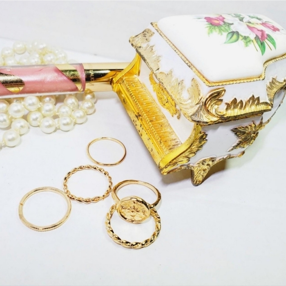 #U14 New Women's Statement Rings Set Gold Tone - Picture 3 of 4